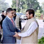 Governor Khyber Pakhtunkhwa Haji Ghulam Ali receives the Caretaker Prime Minister Anwaar-ul-Haq Kakar at Governor House