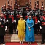 Special Assistant to Prime Minister for Human Rights and Women Empowerment Ms. Mushaal Hussein Mullick in a group photo with Punjab Rangers at Mazar-e-Iqbal