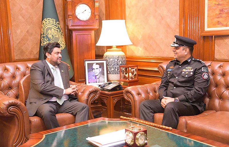 DIG SSU Maqsood Memon calls on Sindh Governor Kamran Khan Tessori at Governor House