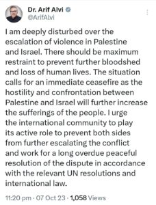 Palestine-Israel situation requires restraint to avoid further bloodshed: President