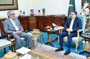Caretaker Chief Minister Sindh Justice (R) Maqbool Baqir called on caretaker Prime Minister Anwaar-ul-Haq Kakar