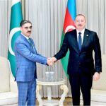 The Caretaker Prime Minister Anwaar-ul-Haq Kakar meets the President of the Republic of Azerbaijan Mr. Ilham Aliyev on the sidelines of 16th Summit of ECO
