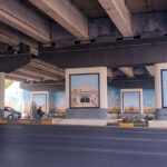 Beautiful paintings installed under the bridge to enhance the beatification of Federal Capital by CDA at Kashmir Highway.