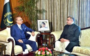 Pakistan's Ambassador-designate to Bulgaria, Modasar Chaudhry called on President Dr. Arif Alvi at Aiwan-e-Sadr.