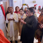 Director Colleges Prof. Abdul Hameed Channar offering Dua after inauguration Daycare center at Shah Latif Girls College.