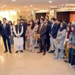 a group of students and faculty members of Air University, Islamabad visiting Senate Museum at Parliament House