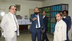 Federal Minister for National Heritage and Culture Syed Jamal Shah chairing meeting at Quaid-e-Azam Mazar Management Board (QMMB).