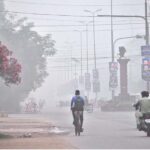 A view of fog in the city