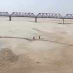 A view of dry bed of River Indus at Kotri
