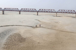 A view of dry bed of River Indus at Kotri
