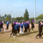 Students participate in tableau during the opening session of Annual Sports Day 2023 of Islamabad Grammer School at Multipurpose Ground G-11/3