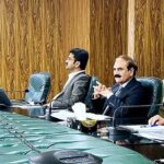 Caretaker Federal Minister for National Food Security & Research Dr. Kausar Abdullah Malik chairing briefing regarding Productivity Enhancement of Wheat, Sugarcane & Rice at Ministry of NFSR
