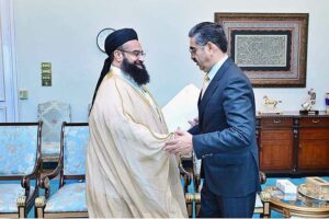 Special Representative of the Prime Minister for Religious Harmony and Pakistan diaspora in Middle East and Islamic Countries, Maulana Tahir Ashrafi calls on Caretaker Prime Minister Anwaar-ul-Haq Kakar