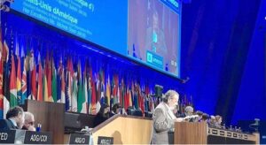 Federal Minister for Education & Professional Training Mr. Madad Ali Sindhi presenting Pakistan's perspective at High Level Debate of 42nd UNESCO General Conference. 