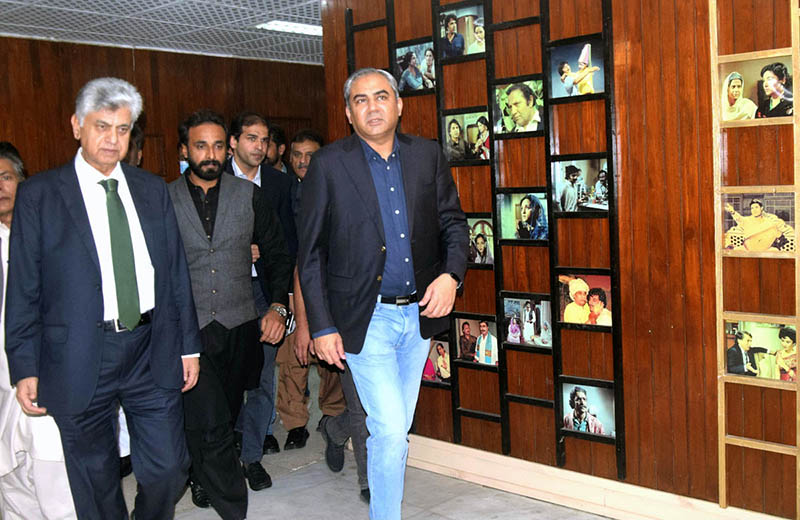 Caretaker Federal Minister for Information and Broadcasting, Murtaza Solangi visiting PTV Lahore Center.