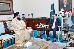 Special Representative of the Prime Minister for Religious Harmony and Pakistan diaspora in Middle East and Islamic Countries, Maulana Tahir Ashrafi calls on Caretaker Prime Minister Anwaar-ul-Haq Kakar