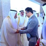 Caretaker Prime Minister Anwaar-ul-Haq Kakar meeting with Kuwaiti Cabinet Ministers during the welcoming ceremony at Bayan Palace