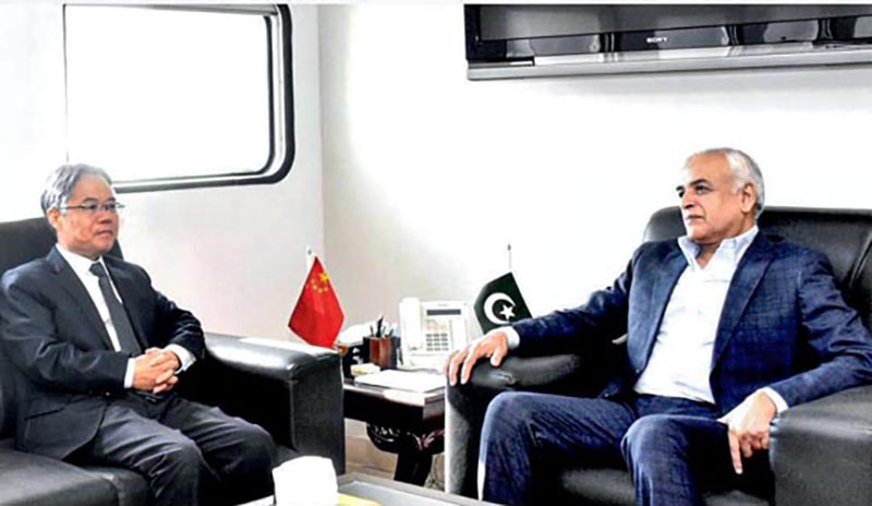 Federal Minister for Communications, Railways & Maritime Affairs Mr. Shahid Ashraf Tarar hosting a meeting with Chinese Ambassador Mr. Jiang Zaidong at the Ministry