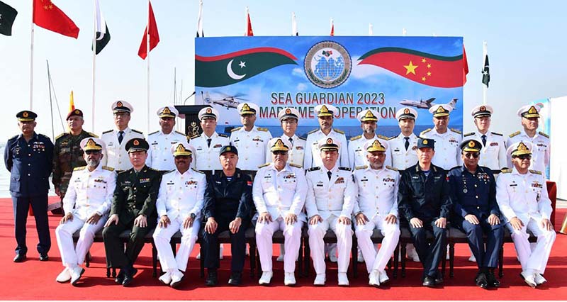 Pak-China Joint Naval Exercise "Sea Guardian-2023" commenced with an aim to enhance bilateral cooperation and interoperability between the navies of both countries.
