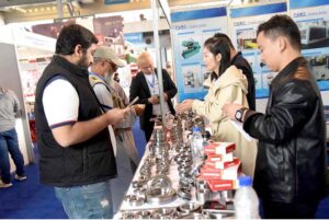 People visiting stall during the Pak China Industry Exhibition at the Expo Center