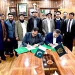 Chief Minister Gilgit-Baltistan Haji Gulbar Khan witnessing the MOU of Thak Hydel Power between the Wapda and Power Department GB