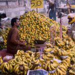 A vendor selling fruits at his roadside setup