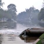 A view of sewerage water draining in the Nou Bahar Canal creates environmental problems and needs the attention of the concerned authorities