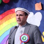 Speaker Gilgit-Baltistan Assembly Nazir Ahmad Advocate addressing during the inauguration of the English Grammar High School Sultanabad Daniyor