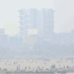 A view of foggy weather during morning time in the city.