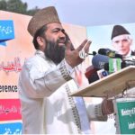 Chairman Of Rohit-E-Hilal Committee,,Maulana Abdul Khabeer Azad Khateeb of Badshahi Masjid addressing a conference about Interfaith Harmony at Hazuri Bagh Badshahi Masjid