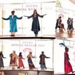 First Lady Begum Samina Alvi viewing cultural performances of different countries at Pakistan Foreign Office Women's Association's Annual Charity Bazar