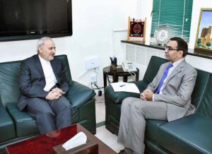 Ambassador of the Islamic Republic of Iran to Pakistan H.E. Dr. Reza Amiri Moghaddam called on Caretaker Federal Minister for Power and Petroleum Muhammad
