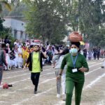 Students are participating in chati race 2nd (HED) higher education sports event at the Govt Allama Iqbal College for Women