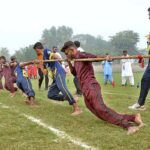 Students performing different games during the Punjab Sports Gala for children with special needs organized by the divisional special education at the sports ground