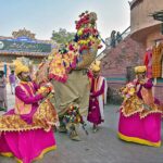 Artists performing traditional dance during “Folk Festival Lok Mela” at Lok Virsa.