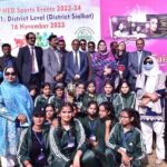 A group Photograph of DPI Colleges Punjab officials with students during 2nd (HED) higher education sports event District Level