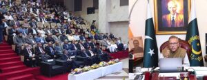 President Dr Arif Alvi virtually addressing the 12th biennial conference of the Pakistan Society of Cardiovascular and Thoracic Surgeons held in Peshawar, from Aiwan-e-Sadr