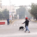 All kinds of traffic has been blocked on Mall Road due to smog.