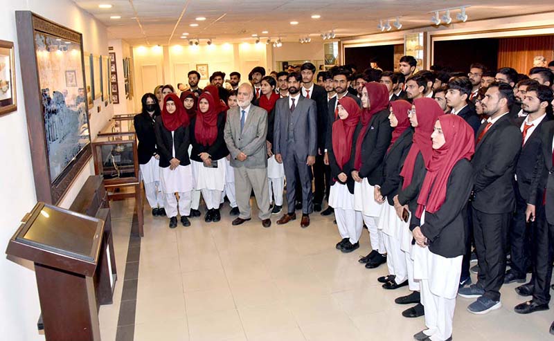 A group of students and faculty members of National Law College, Rawalpindi visiting Senate Museum at Parliament House