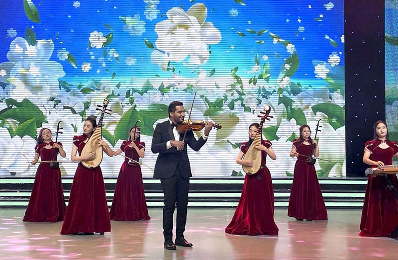 Musical performance during the online Communication Activity for BRI’s 10th Anniversary of the Belt and Road Initiative themed ‘’Wind Rises from Jiangnan - Suzhou Story Shining on the Silk Road launched in Taicang Suzhou, China