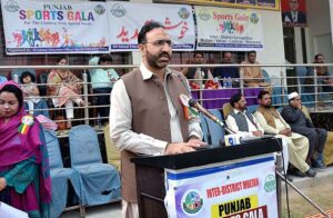 Students performing different games during the Punjab Sports Gala for children with special needs organized by the divisional special education at the sports ground