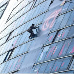 Labourers busy in construction work of Liberty Market