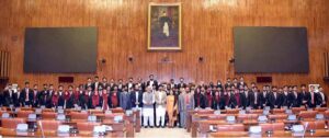 A group of students and faculty members of National Law College, Rawalpindi visiting Senate Museum at Parliament House