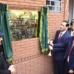 Caretaker Chief Minister Khyber Pakhtunkhwa Justice (R) Syed Arshad Hussain Shah and President of Press Club Arshad Aziz Malik inaugurating the solar system and renovation work of Press Club