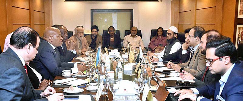 Caretaker Federal Minister for IT and Telecommunication Dr. Umar Saif in a meeting with Parliamentary delegation of Rwanda