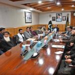 Chief Minister Gilgit-Baltistan Haji Gulbar Khan Chairing over the high level meeting regarding the purchase of Land for the Dasu Dam and hearing the effecties problems