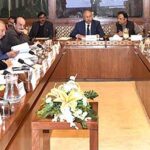 Senator Mohsin Aziz, Chairman Senate Standing Committee on interior presiding over a meeting of the committee at Parliament House