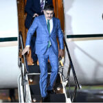 Caretaker Prime Minister Anwaar-ul-Haq Kakar arrives after completing his two day official visit of Uzbekistan.