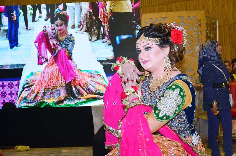 Models walking on ramp during Bridal Show at Mehran Art Council