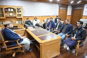 Chief Minister Gilgit-Baltistan Haji Gulbar Khan Chairing over the high level meeting regarding the purchase of Land for the Dasu Dam and hearing the effecties problems
